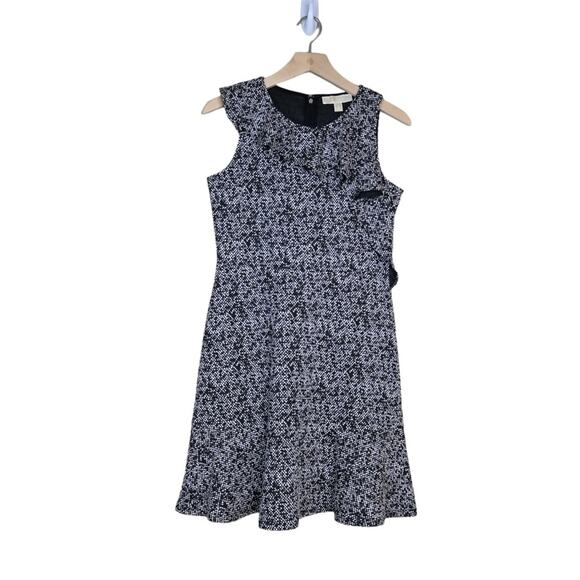 Michael Michael Kors Womens S Jacquard Flounce Fit and Flare Dress NEW - Picture 2 of 11